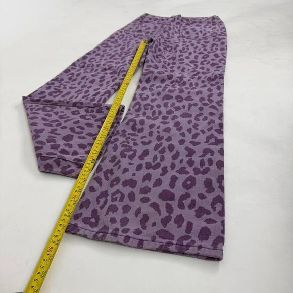 Vintage y2k rare baggy wide leg leopard print purple grunge skater jeans - Picture 3 of 5